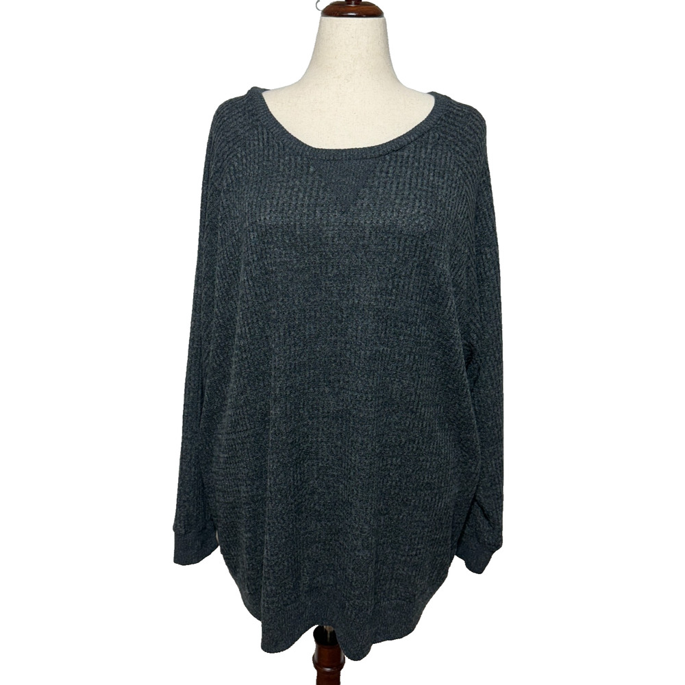Torrid Sweater Womens 5X Gray Pullover Stretch Long Sleeve Rayon Blend Career